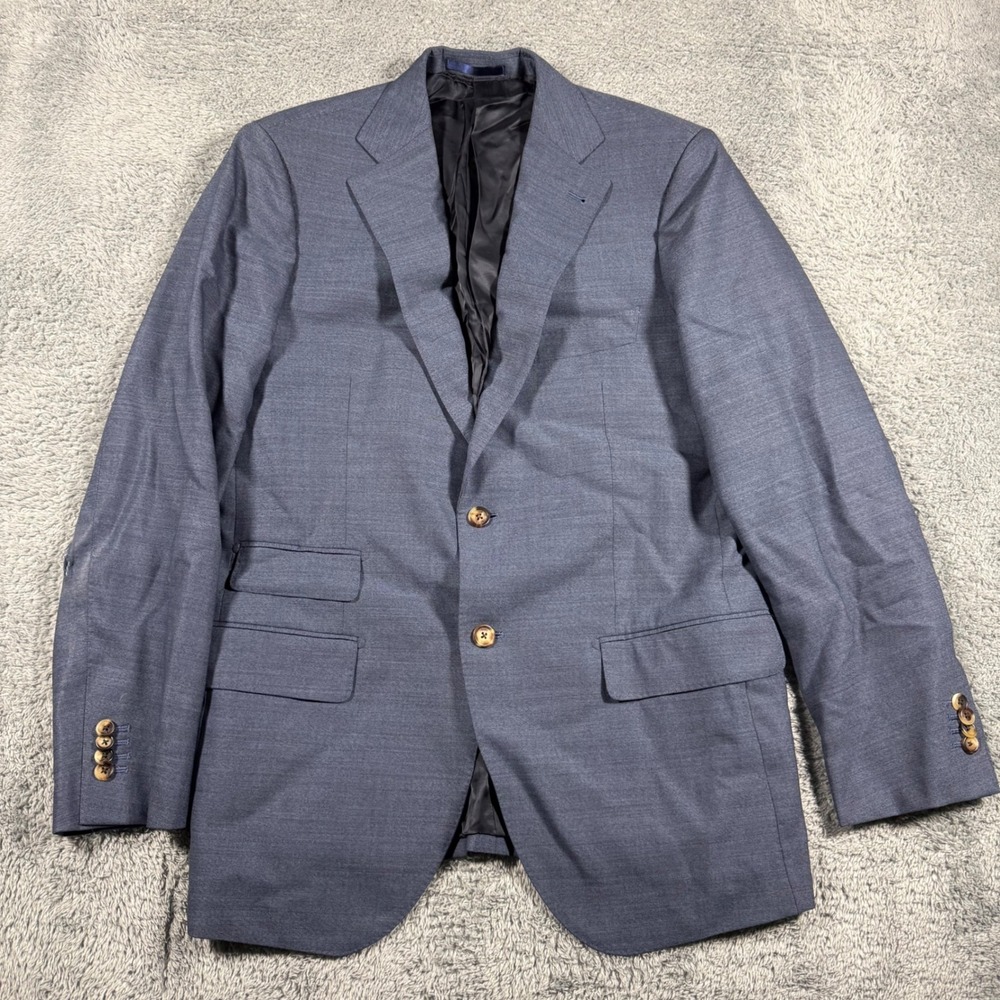 Proper Cloth Mens Blazer Vitale Barberis Canonico Wool Slate Melange Blue‎ 44R